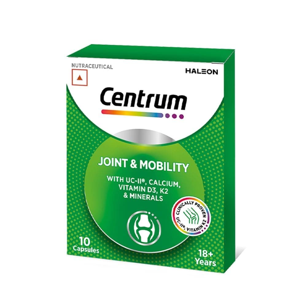 Centrum Joint & Mobility Capsule | Supplement | Undenatured Collagen Type II, Vitamin K2, Calcium for Joint support, Cartilage Support and Better Mobility | Joint Support Capsule - Pack of 10