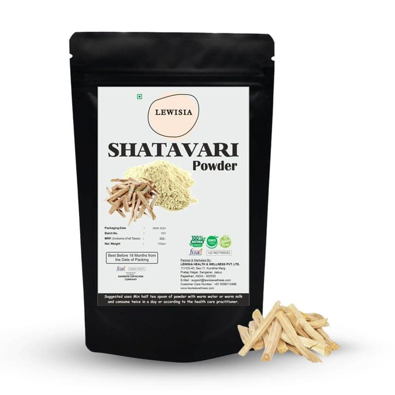 Lewisia in organics Shatavari Powder | Asparagus Racemosus Powder for Women, 100g | Herbal Supplement | Balance Women's Hormones| Promotes Vitality and Strength