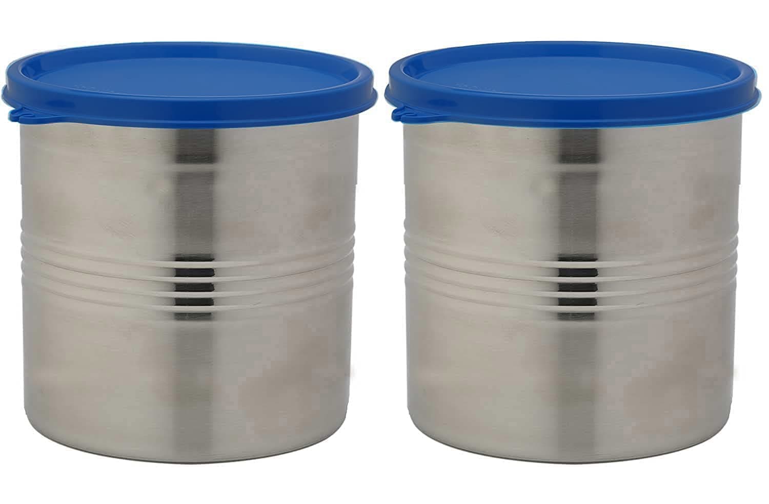 Signoraware Modular Steel Container Round 1000ml+1000ml, Set of 2, MOD Blue