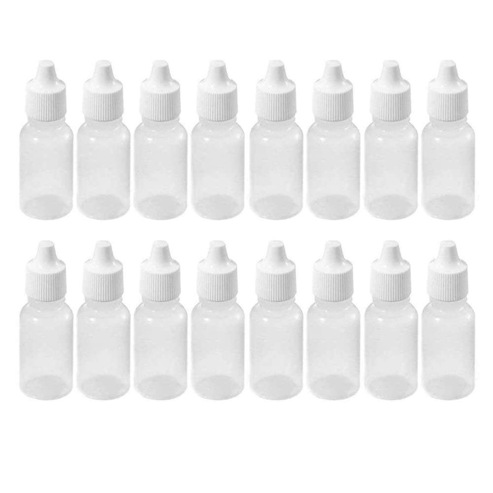 24PCS 15ml/0.5oz Empty Refillable Plastic Drop Bottle Squeezable Eye Drop Dropper Container with Screw Cap and Plug Liquid Eye Dropping Storage Pot Jars for Daily Life(Transparent)