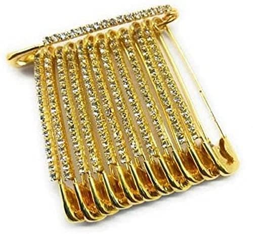 SHREYA-FASHION - Designer Diamond Studded Traditional Beautiful Indian Hijab, Dupatta, Dress, Saree Pins Safety Pin Brooches & Sari Pins for Women's and Girl's
