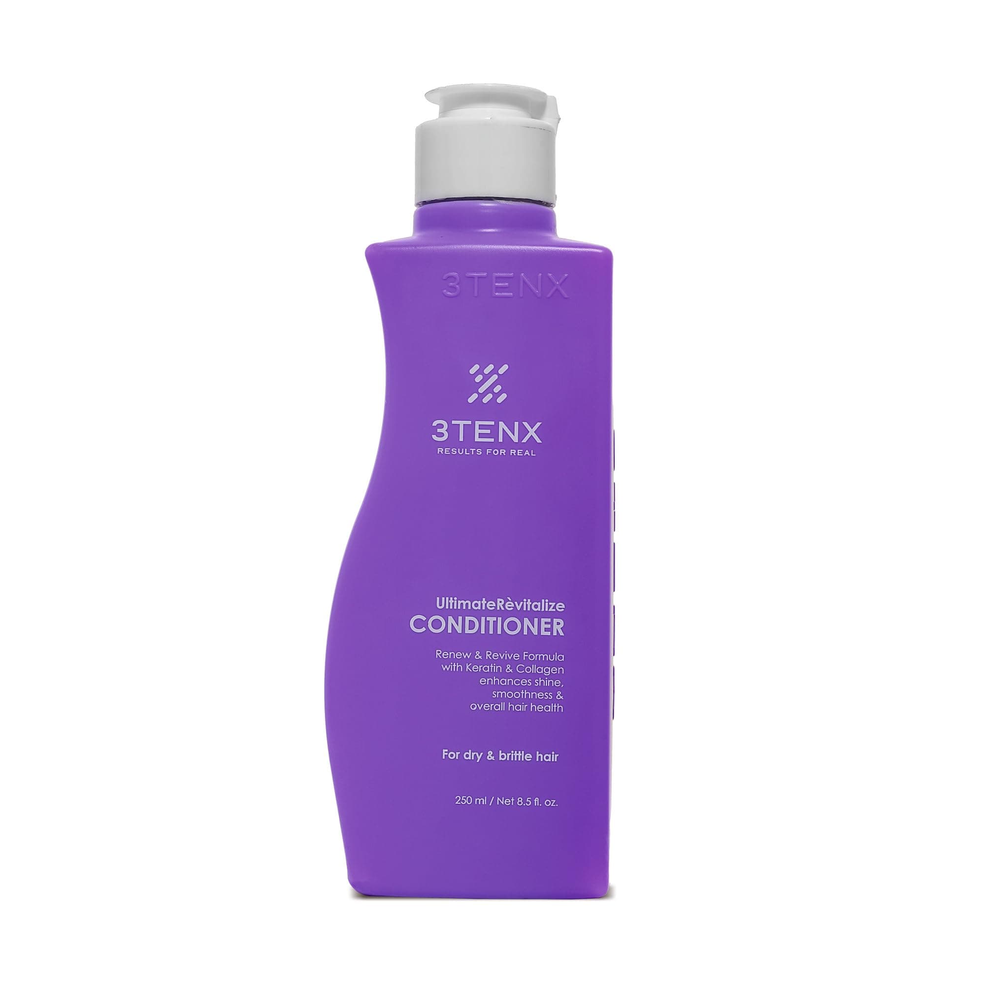 3TENX UltimateRevitalize Conditioner | Strengthen & Repair Damage, Frizz, Brittle Hair with Keratin, Collagen | Salon Grade, Color Safe, Heat Protection | No Parabens, Sulphates | All Hair Types 250ml