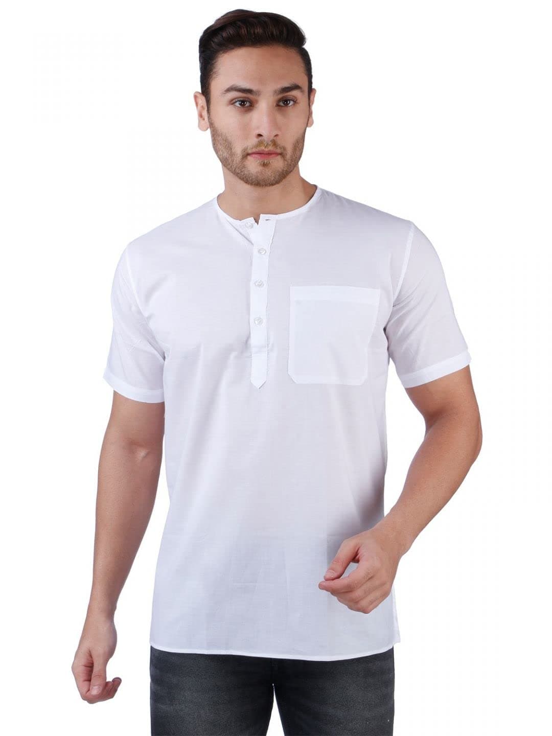 Rajubhai Hargovindas Men's Superfine Cotton Straight Kurta - 46 White