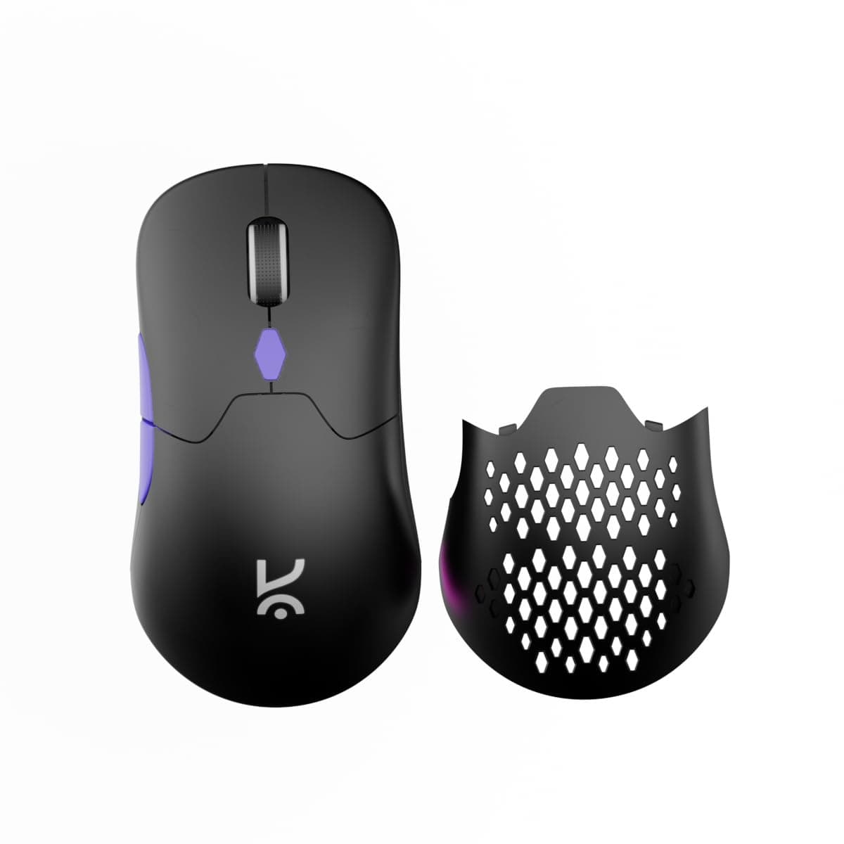 Kreo Chimera V2 RGB Wireless Gaming Mouse with Hot-swappable 50M Switches, Dual Magnetic Shells, 6 Programmable Buttons, Triple-Mode Connectivity & Adjustable DPI up to 12000 (Black, Chimera V2)