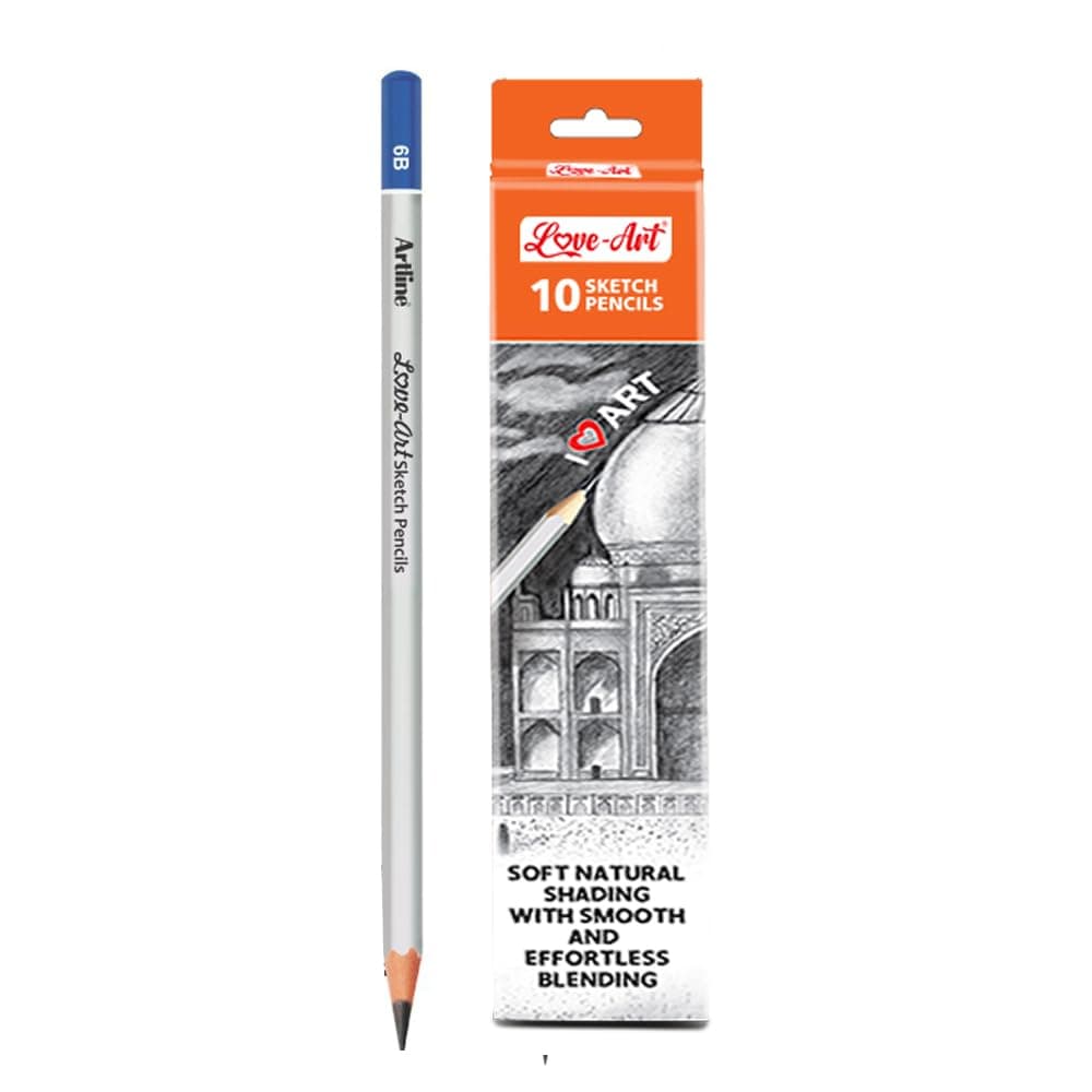 Artline Fd0600020011 6B Grade Sketch Pencil Set-Pack Of 10,Black