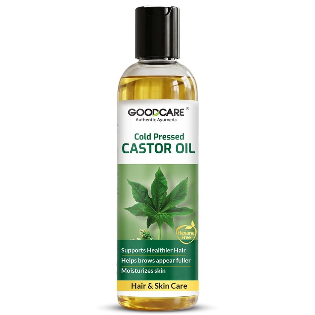 Goodcare Pure Cold Pressed Castor Oil 200ml by Baidyanath | Nourishes Scalp & Hair | Hydrates Skin | Natural Laxative | Relieves Constipation Naturally