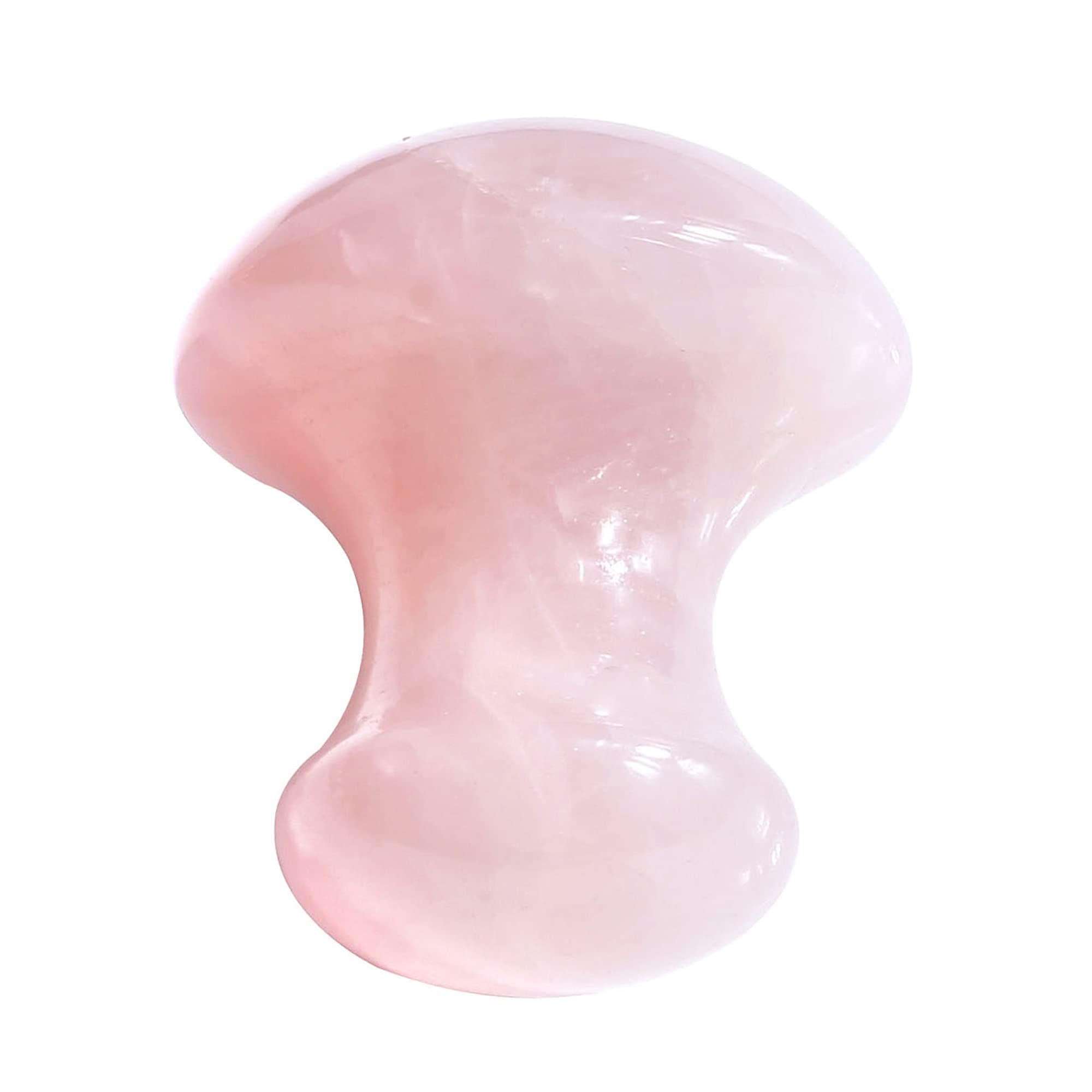 JOVIVI Handmade Natural Rose Quartz Gua Sha Scraping Massage Tool, Mushroom Shape Guasha Board for Spa Relaxing Meditation Massage