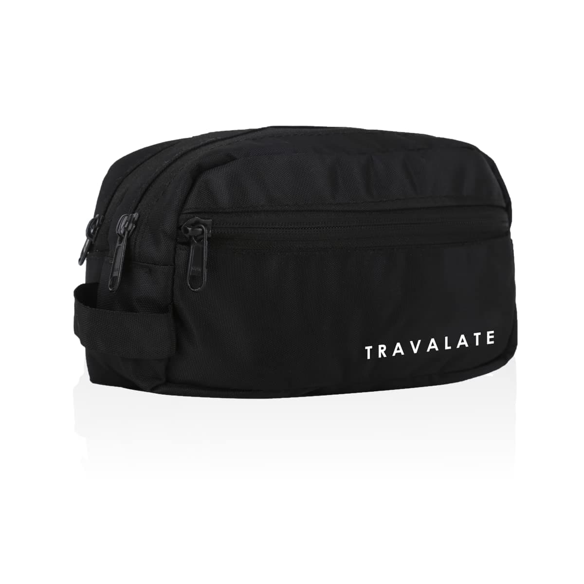 TRAVALATE Polyester Multipurpose Toiletry Kit Bag for Man and Women's | Double Compartment Travel Essentials Travel Organizer Pouch for Men Travel Kit for Toiletries - Black