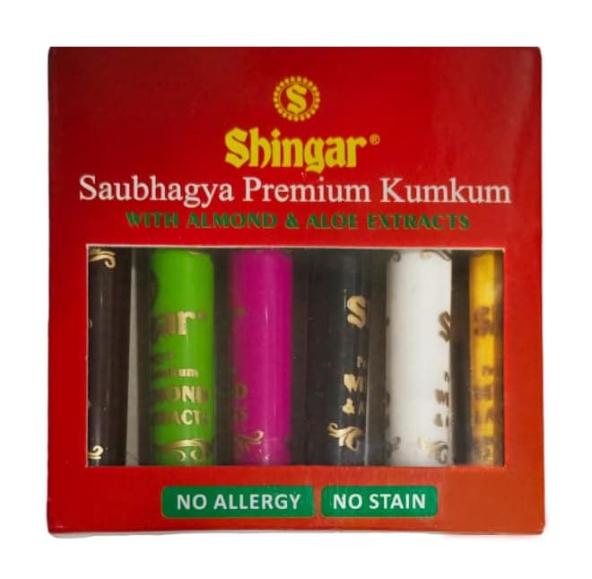 Shingar Saubhagya Premium Kumkum - Multicolor Liquid Kumkum, Matte Finish, Travel-Friendly, Suitable for All Skin Types - Pack of 6