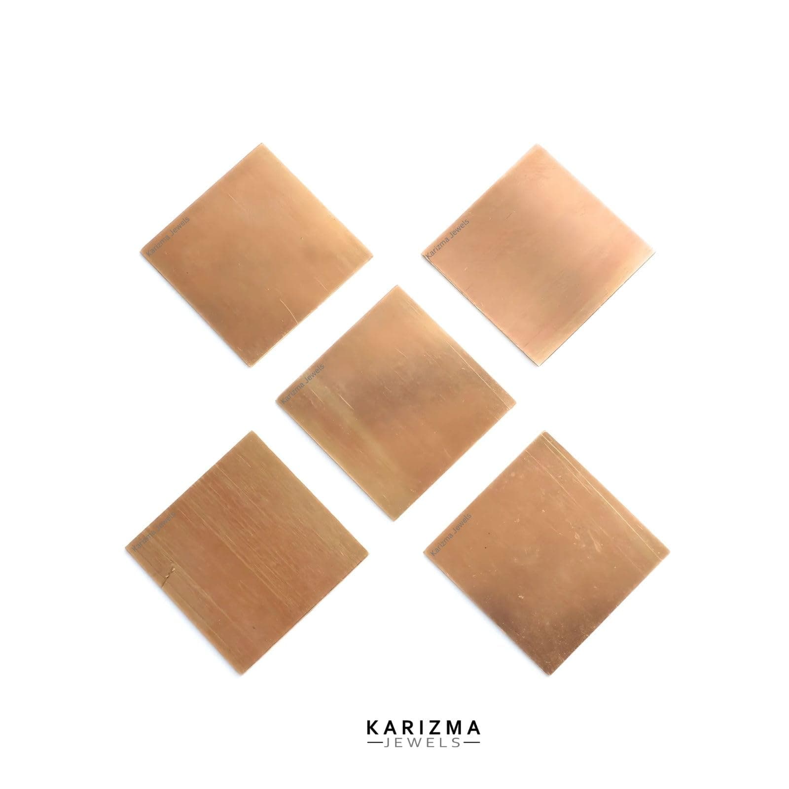 KARIZMA JEWELS® Pure Copper 1 inch Square Pieces for Lal Kitab Remedy and Astrology - Pack of 5 Pieces