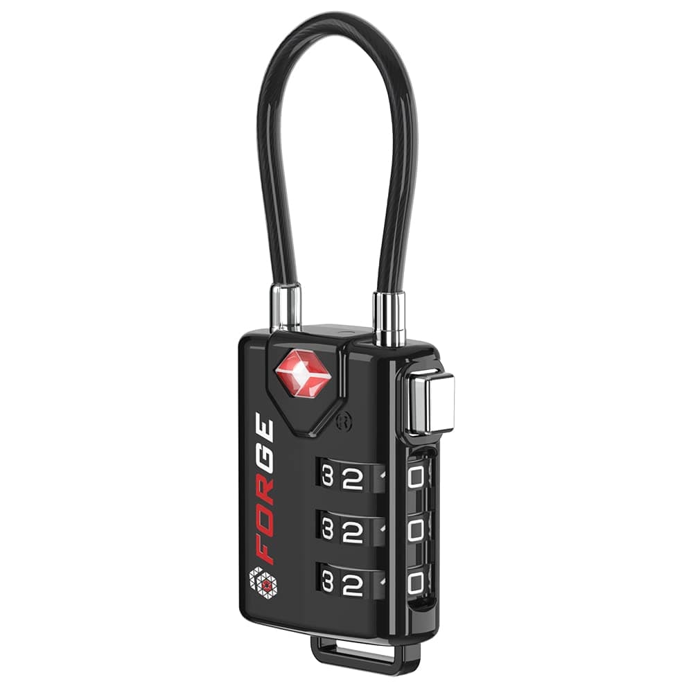 Tsa Approved Cable Luggage Locks, Easy Read Dials with Alloy Body By Forge