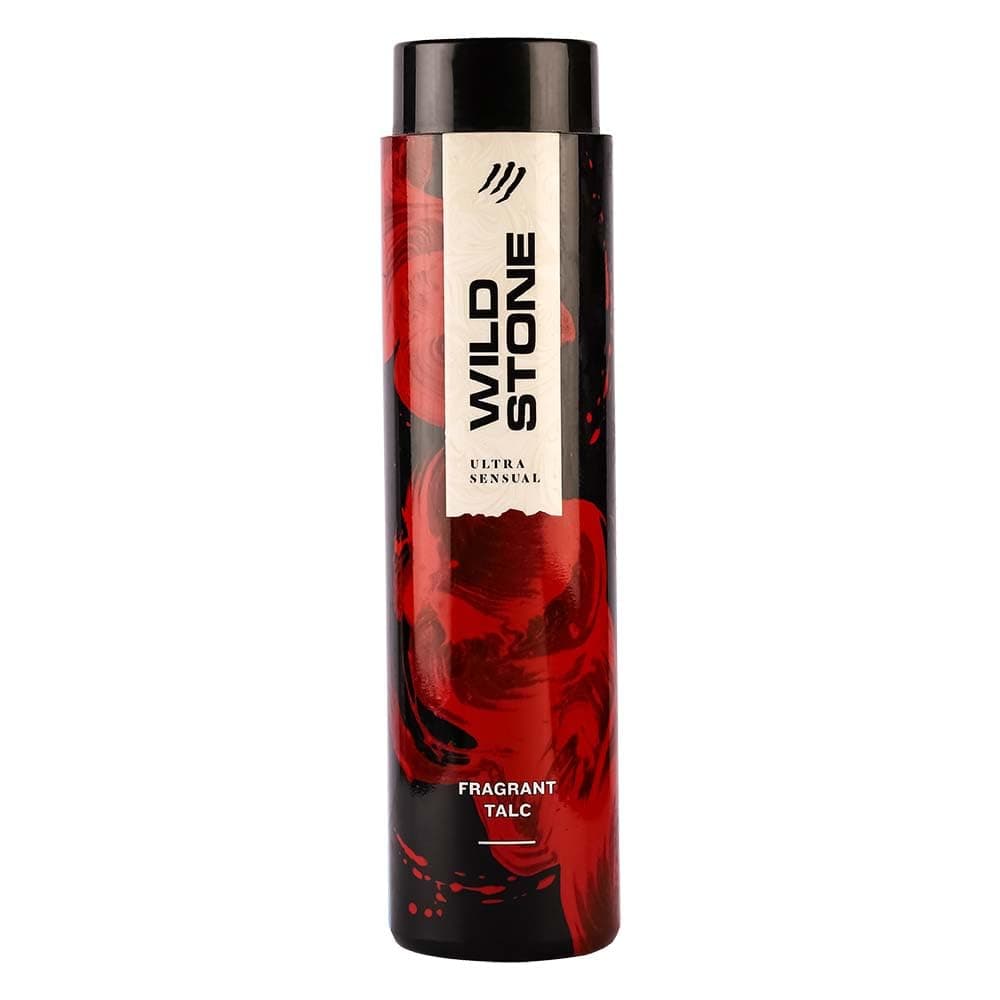 Wild Stone Ultra Sensual Talcum Powder for Men, 400gm, Perfumed Deodorant Talc with Masculine Aromas, Keeps You Smelling Fresh All-day Long