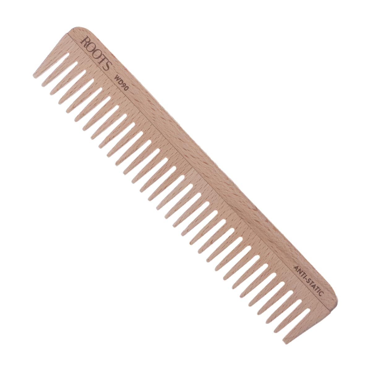 ROOTS Wooden Comb | Wide Teeth | Rounded Teeth prevent Hair & Scalp damage | 100% Natural Wood | Anti-Frizz & Shine | For Long, Thick & Dry Hair | For Men & Women | Length - 7.4 Inch, Model No - WD90
