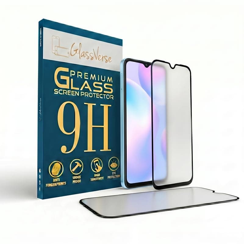 GlassVerse D+ Matte Tempered Glass With 18H Hardness For Redmi 9A Sport (Pack Of 2) with Free Installation Kit Full screen Coverage Free Replacement If Received Damaged - 6.53 inch