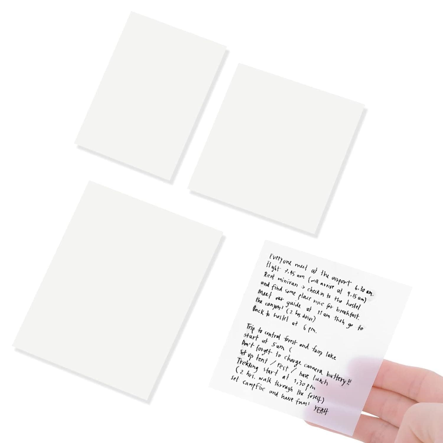 Transparent Sticky Note Pad, 100 Sheets Self-Sticky Note Pads, 3x3 Inch Self Adhesive for Studying, Making Diagrams and Writing