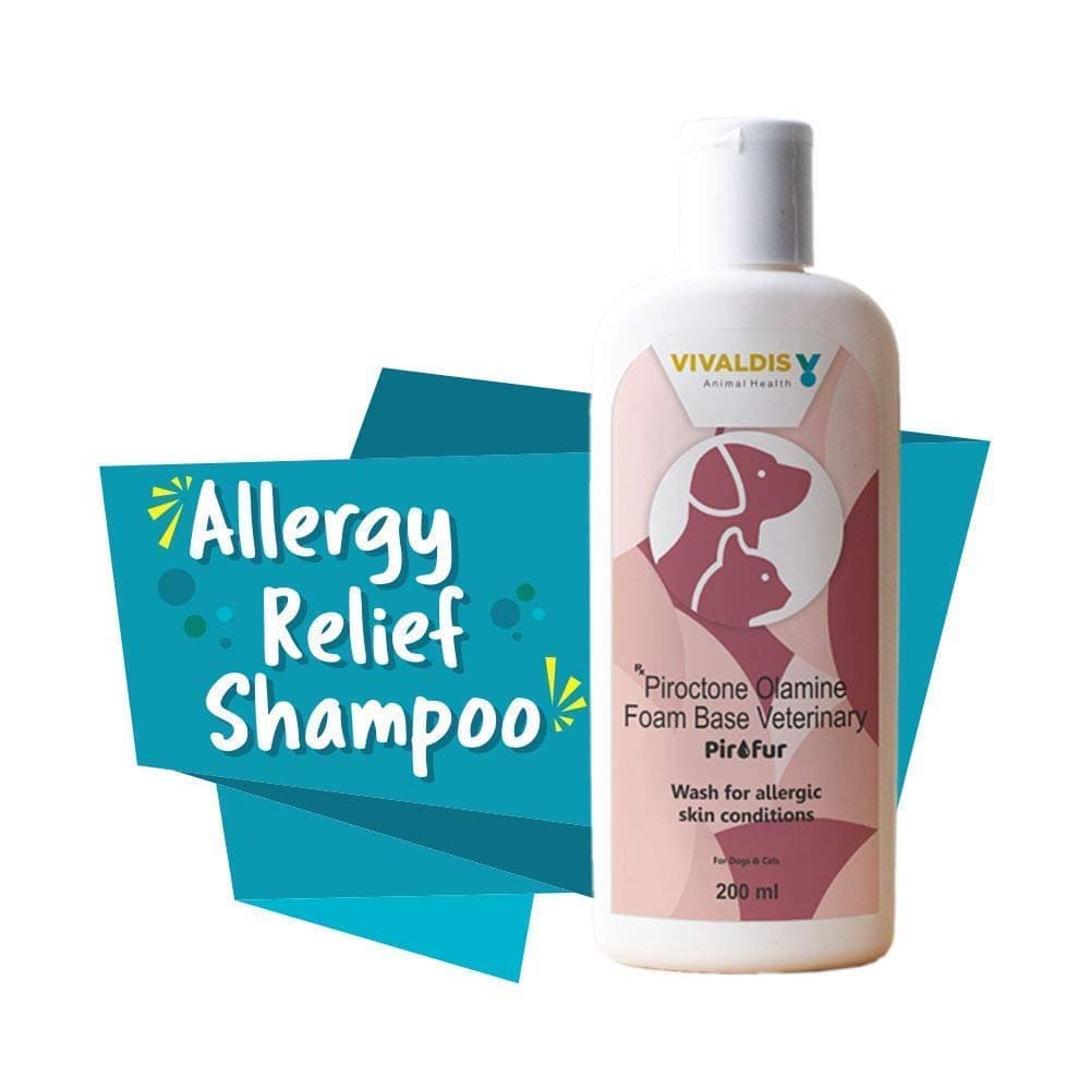 Vivaldis PIROFUR Cat & Dog Shampoo | Itch Relief Pet Shampoo - Effective on Long-Lasting Skin Conditions, Moisturizes & Ensures Soft Coat, 200ml