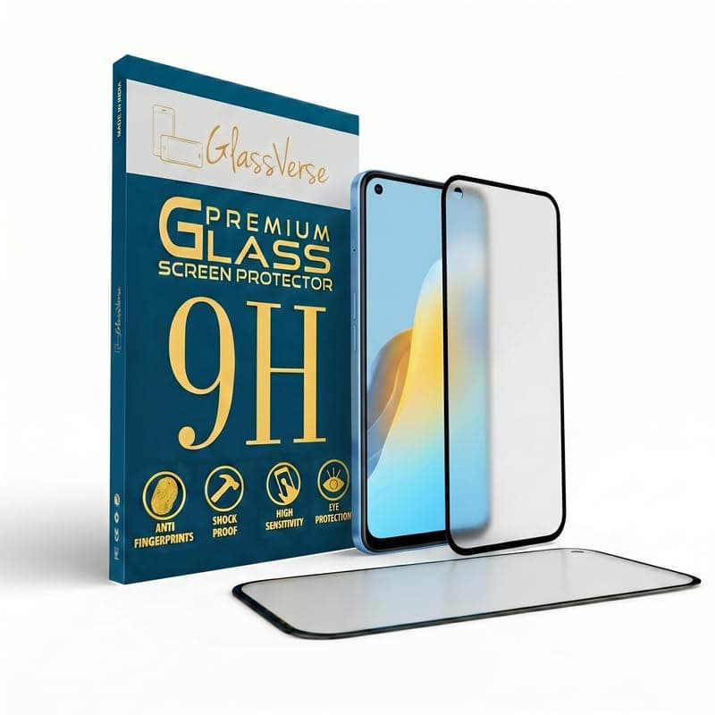 GlassVerse D+ Matte Tempered Glass With 18H Hardness For Oppo Reno 7 5G (PACK OF 1) with Free Installation Kit Full screen Coverage Free Replacement If Received Damaged - 6.43 inch