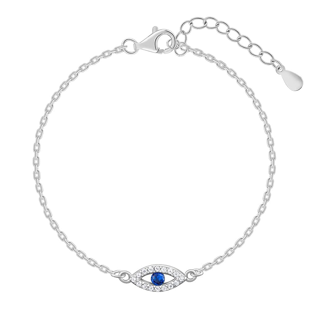GIVA 925 Silver Evil Eye Blue Bracelet, Adjustable | Gifts for Women and Girls | With Certificate of Authenticity and 925 Stamp | 6 Months Warranty*