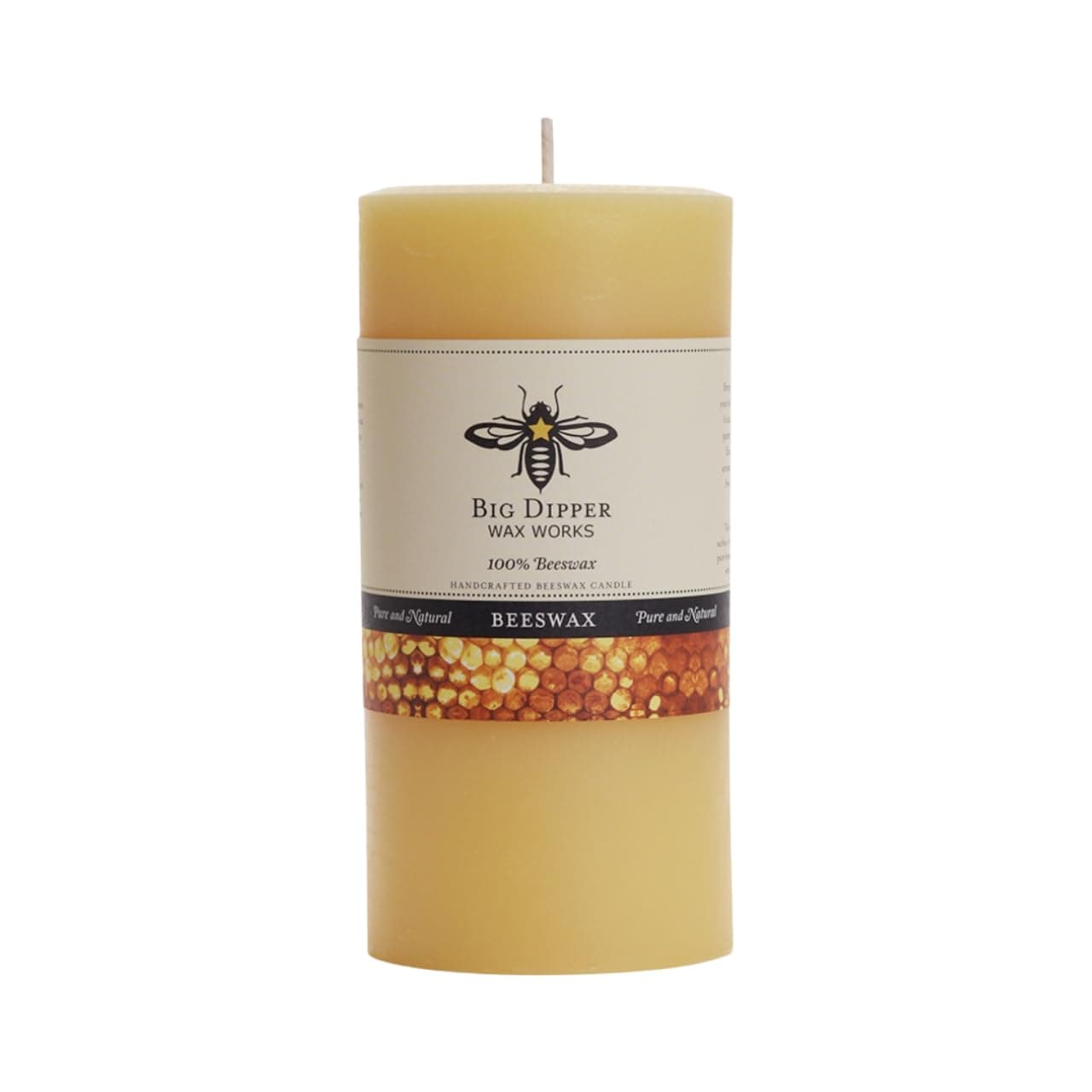Big Dipper Wax Works 100% Beeswax Pillar Candle, 3 x 6 in, Natural
