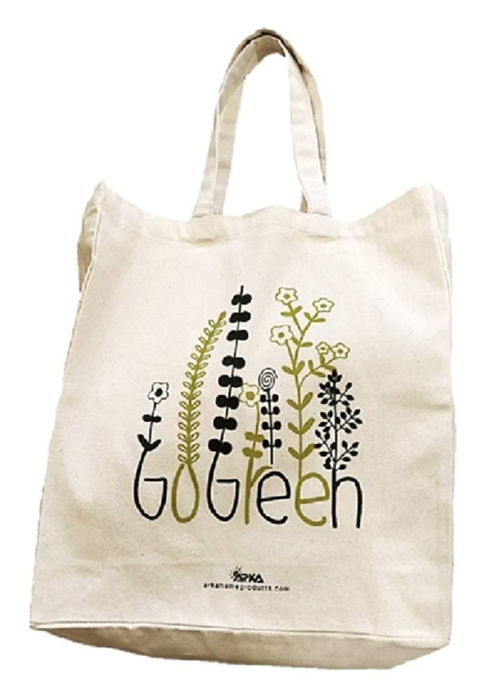 Arka Home Products Unisex-Adult 100% Relaxed Fit, Reusable, Go Green Printed Canvas Bags