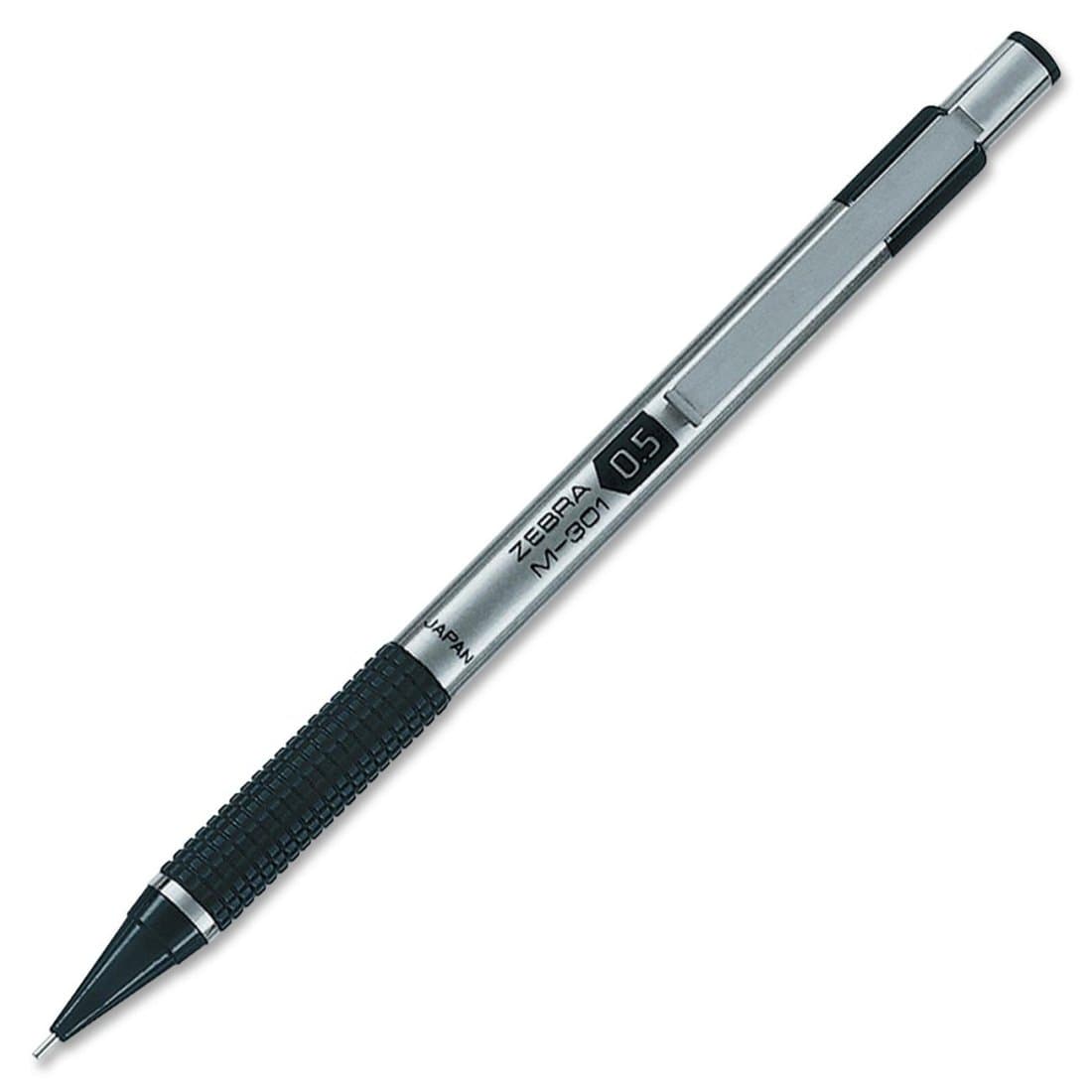 Zebra M-301 Stainless Steel Mechanical Pencil, 0.5mm, Black Barrel, 1-Pack (54011)
