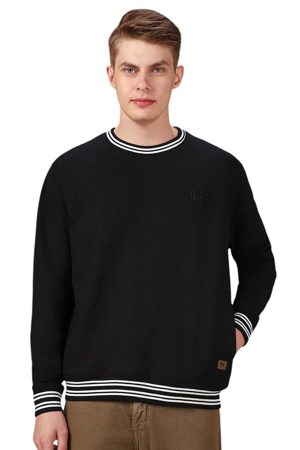 Dennis Lingo Men Solid Polycotton Regular Fit Full Sleeves Pullover Sweatshirts