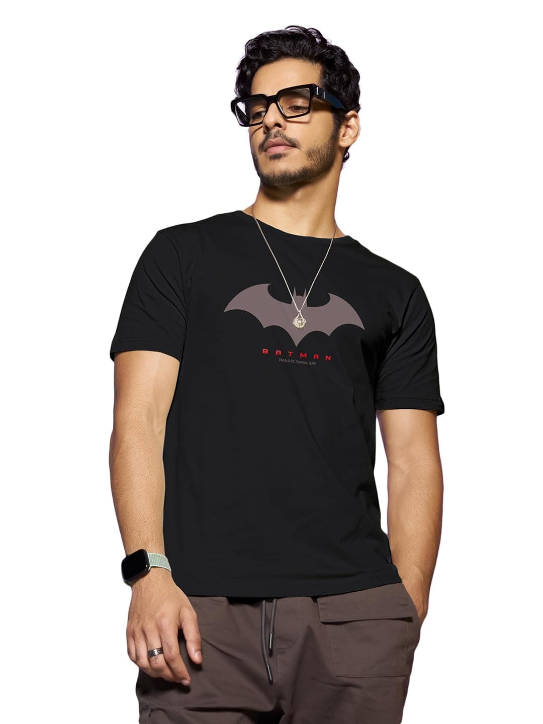 Bewakoof X DC Batman Men's Cotton Graphic Print Regular Fit Half Sleeve Round Neck T-Shirt | Tshirt for Men Cotton| Casual Wear | Street Wear