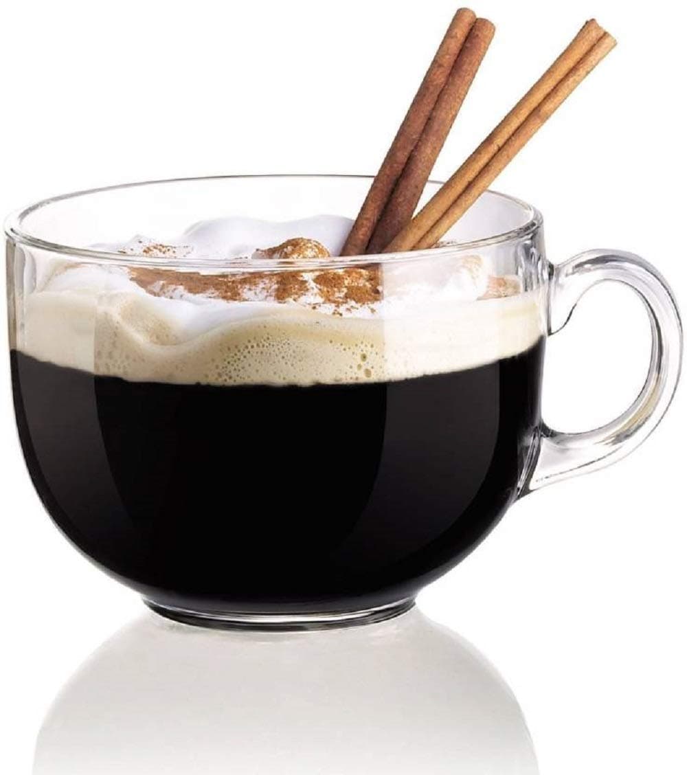 CINSHU INTERNATIONAL AMIGO INTERNATIONAL Glass Coffee Mug with Handle (480 ml, Large, Clear)