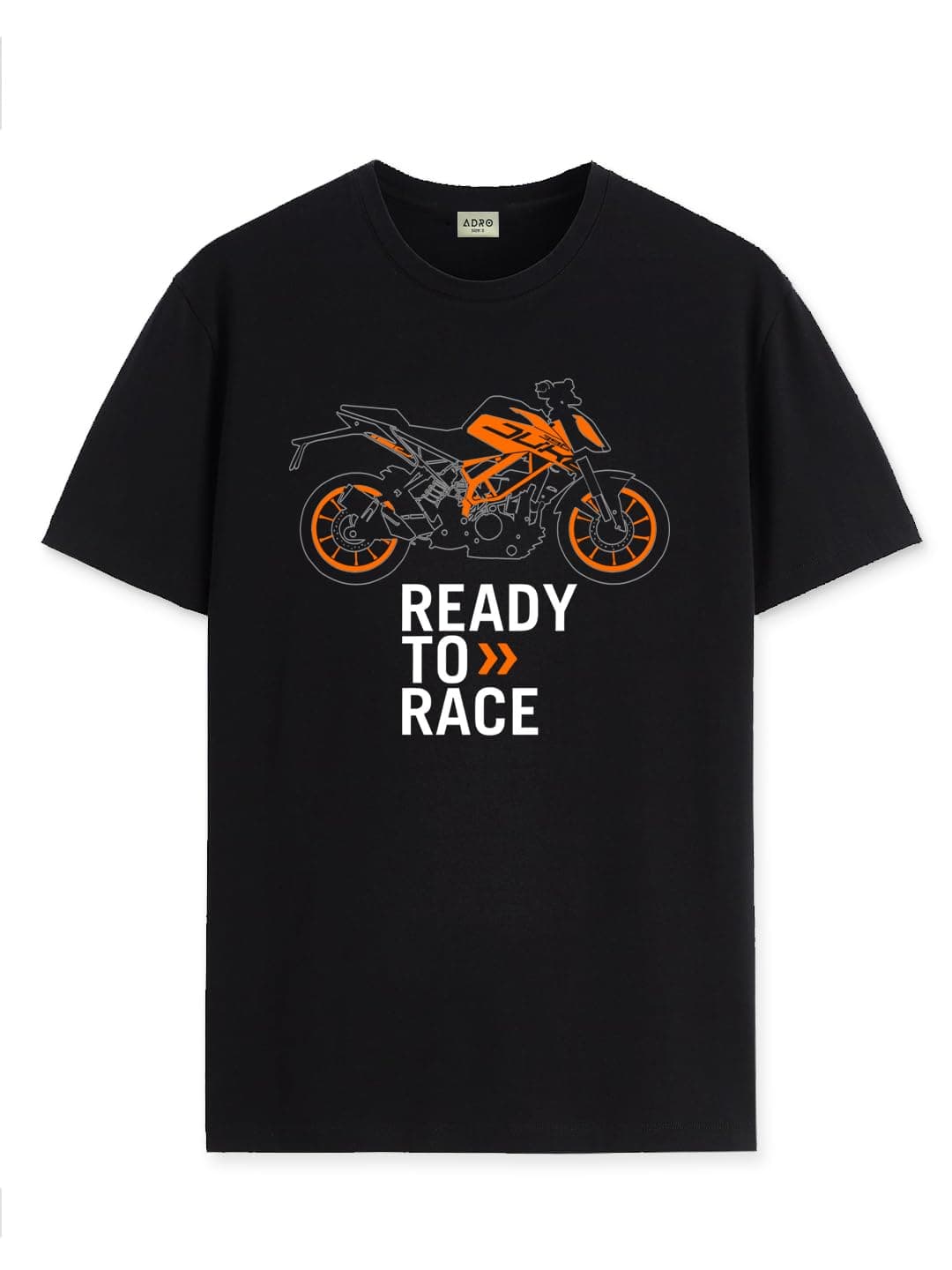 ADRO Men's Biker Design Printed 100% Cotton T-Shirt - Regular Fit, Printed T-Shirts for Men