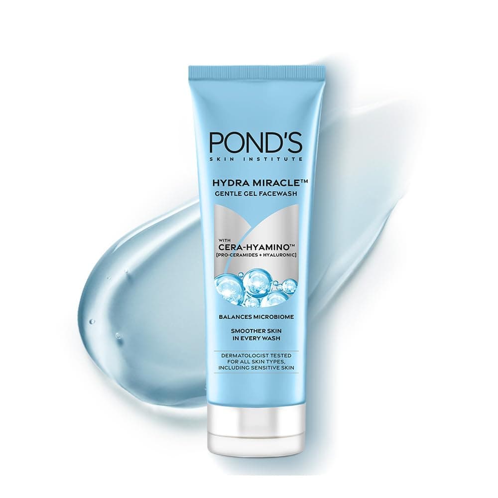 POND'S Hydra Miracle Gentle Gel Face Wash 100g | Refreshing Gel Face Wash | Gently cleanses and balances Microbiome for 24-hour Hydration