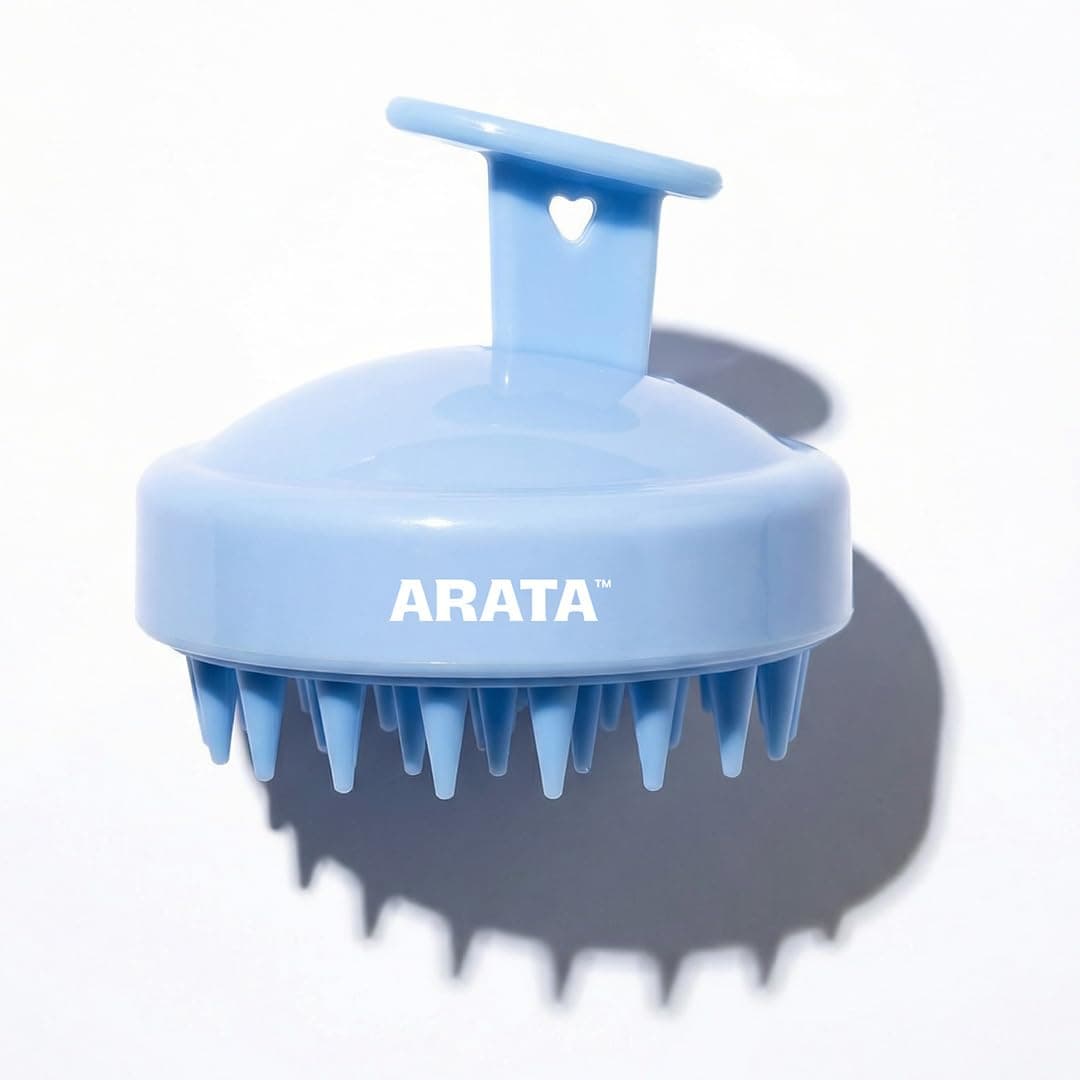Arata Scalp Massager with Medical-Grade Silicone Bristles | For Dry, Oil Massage, Shampoo & Conditioning | Exfoliates, Deep Cleansing, Blood Flow, Prevents Dandruff | For Men & Women