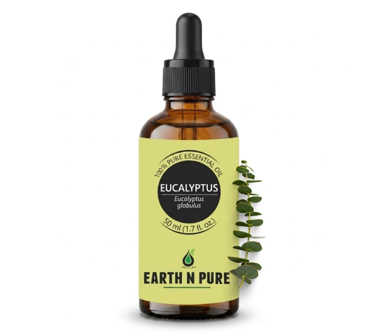 Earth N Pure Eucalyptus Essential Oil for Aromatherapy & Diffuser – 100% Pure Premium Eucalyptus Oil for Steam Inhalation, Fresh Air & Home Use – Natural Essential Oil – 50ml