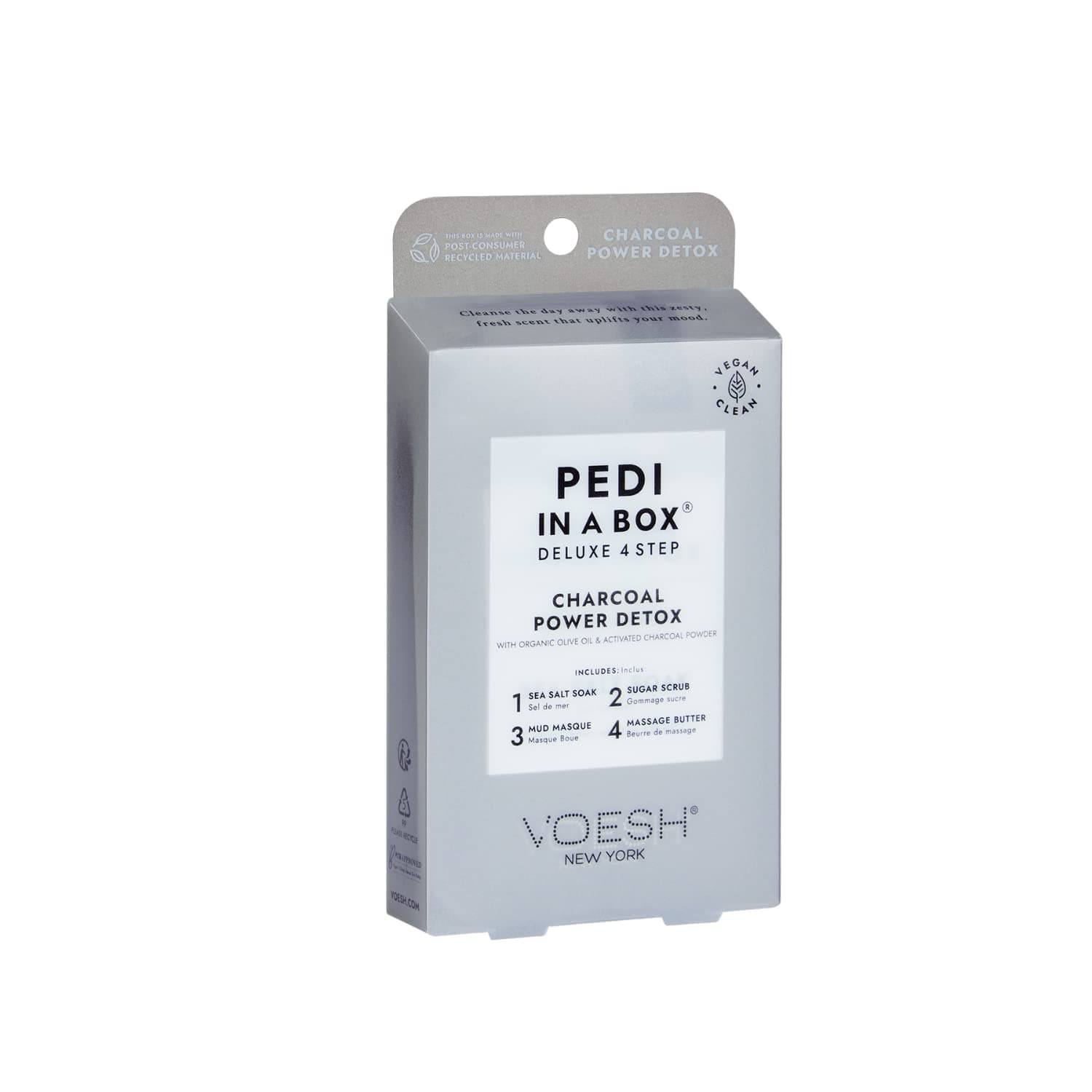 Voesh Pedicure in a Box Deluxe 4 Step - Charcoal Power Detox