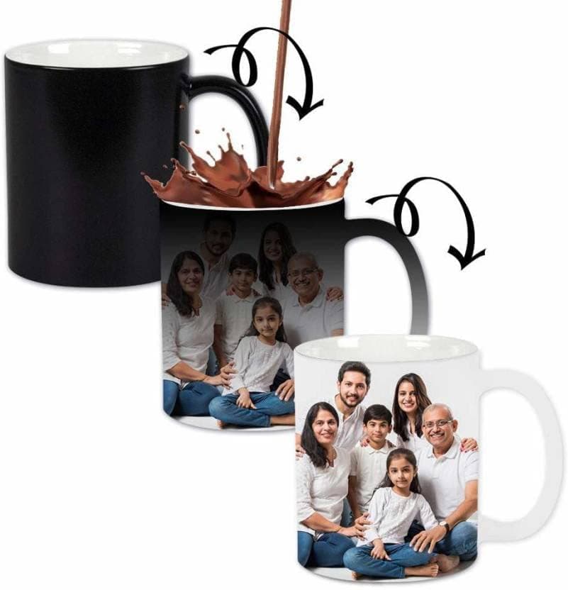 Savri Personalized Photo Printed Magic Mug with Your Photos or Text.Unique choice for gifting to your loved ones on special occasions - Birthdays,Friendship’s Day,Gifts for Him,Her,Parents.Black 300ml