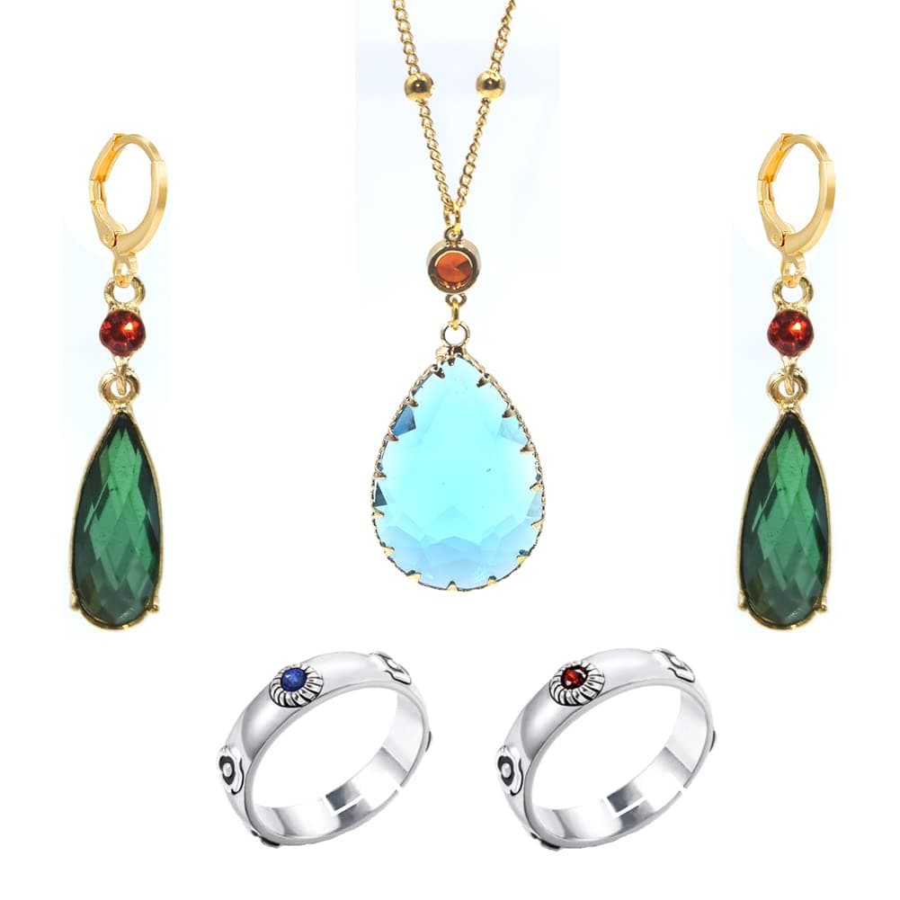 VNYIGDJS Howl's Earrings Necklace Ring Set Anime Earrings Necklace Ring for Cosplay Costume Jewelry
