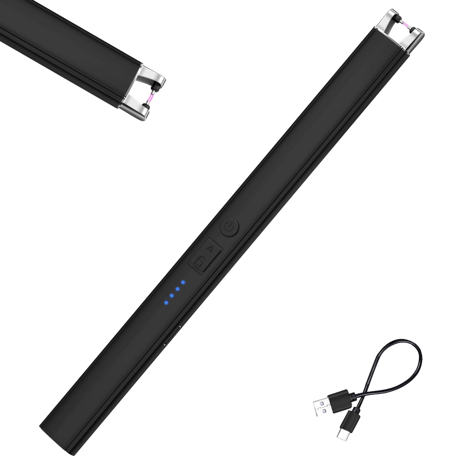 Gvolatee USB Rechargeable Electric Arc Lighter Candle Lighter (Black)