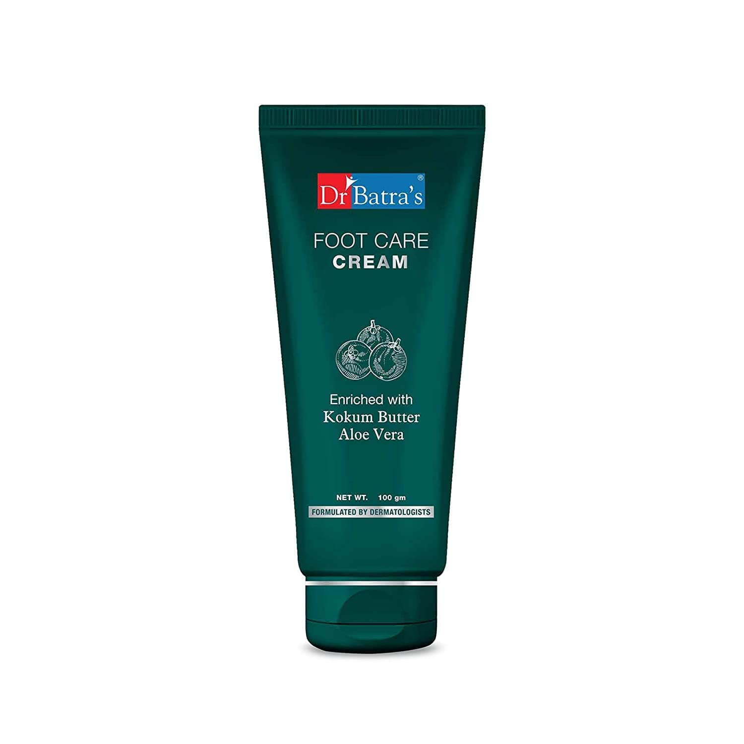 Dr Batra's Foot Care Cream, Enriched With Kokum Butter, Olive Oil & Echinacea Purpurea, Formulated with naturals, SLS & Paraben free, Cream for smooth & supple skin (100g)