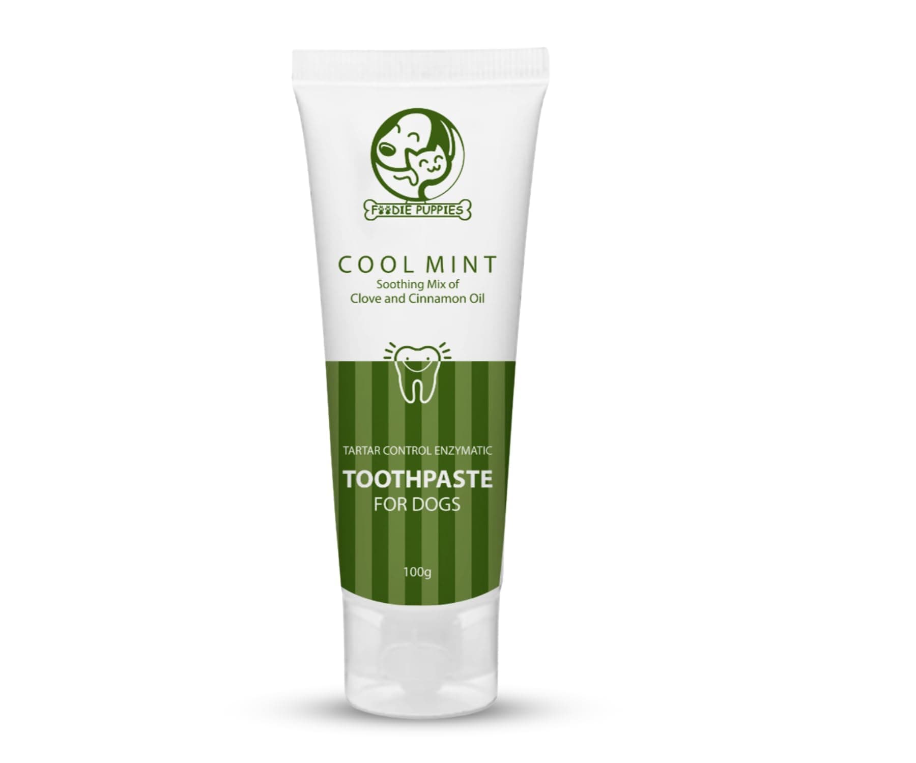 Foodie Puppies Dental Care Cool Mint Toothpaste for Dogs - 100g with Soothing Mix of Clove and Cinnamon Oil | Tartar Control Enzymatic Toothpaste Suitable for all Dogs and Puppies