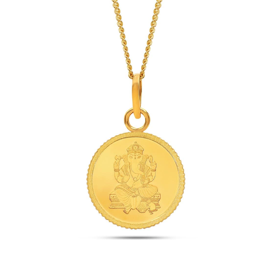 KALYAN JEWELLERS 24K (999) Purity Lord Ganesh Gold Coin Pendant 2 Gms