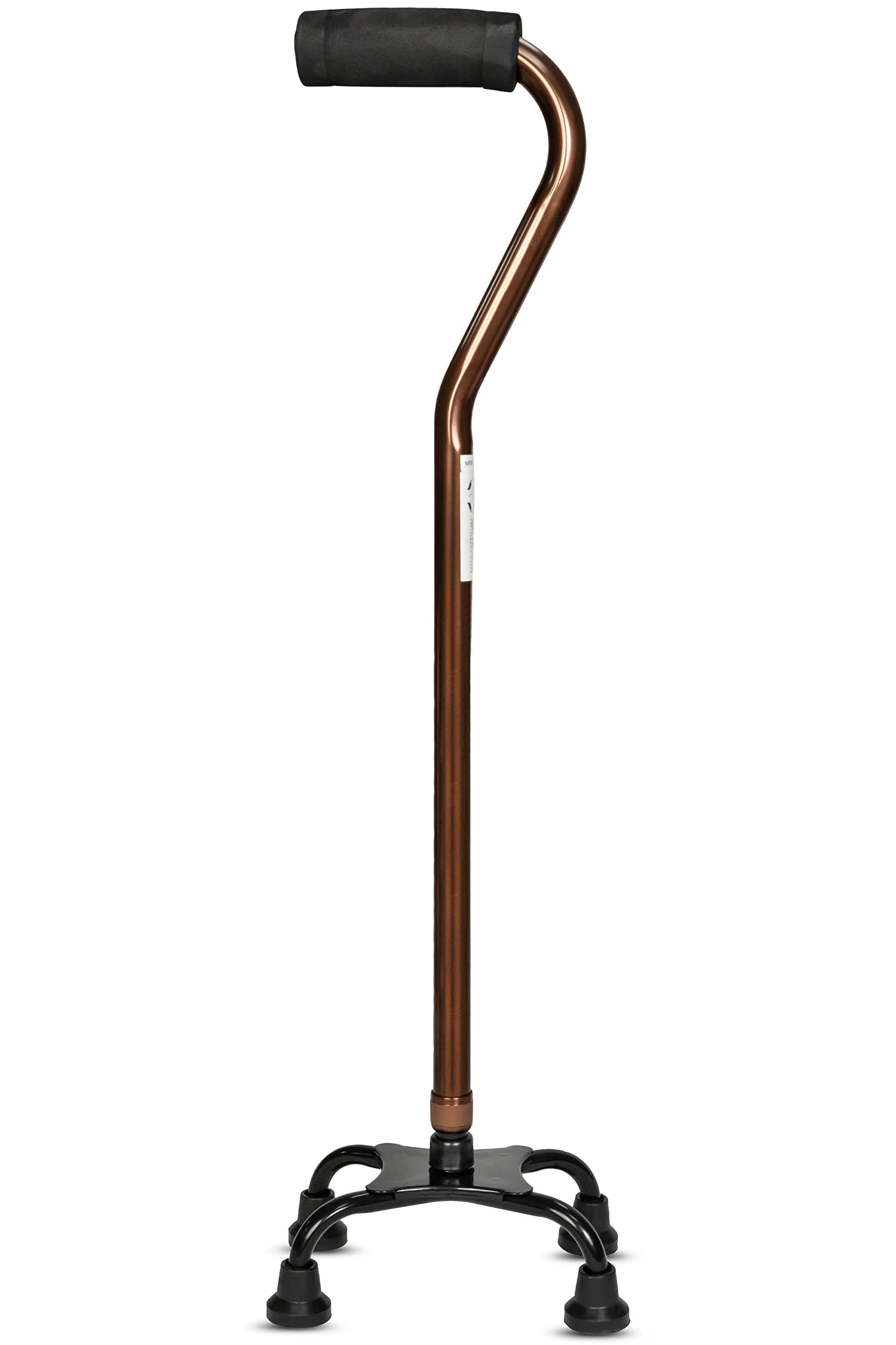 Entros Aluminium Height Adjustable quadripod 4 Leg Curved Walking Stick | Ideal for Senior Citizen, Old Elderly People, Patients & Handicap (Curved Small Quadripod-C)