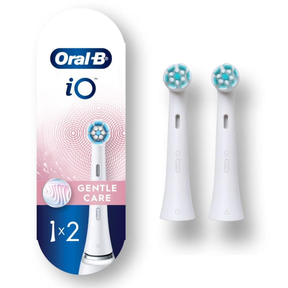 Oral-B iO Gentle Care Replacement Brush Heads, White, 2 Count