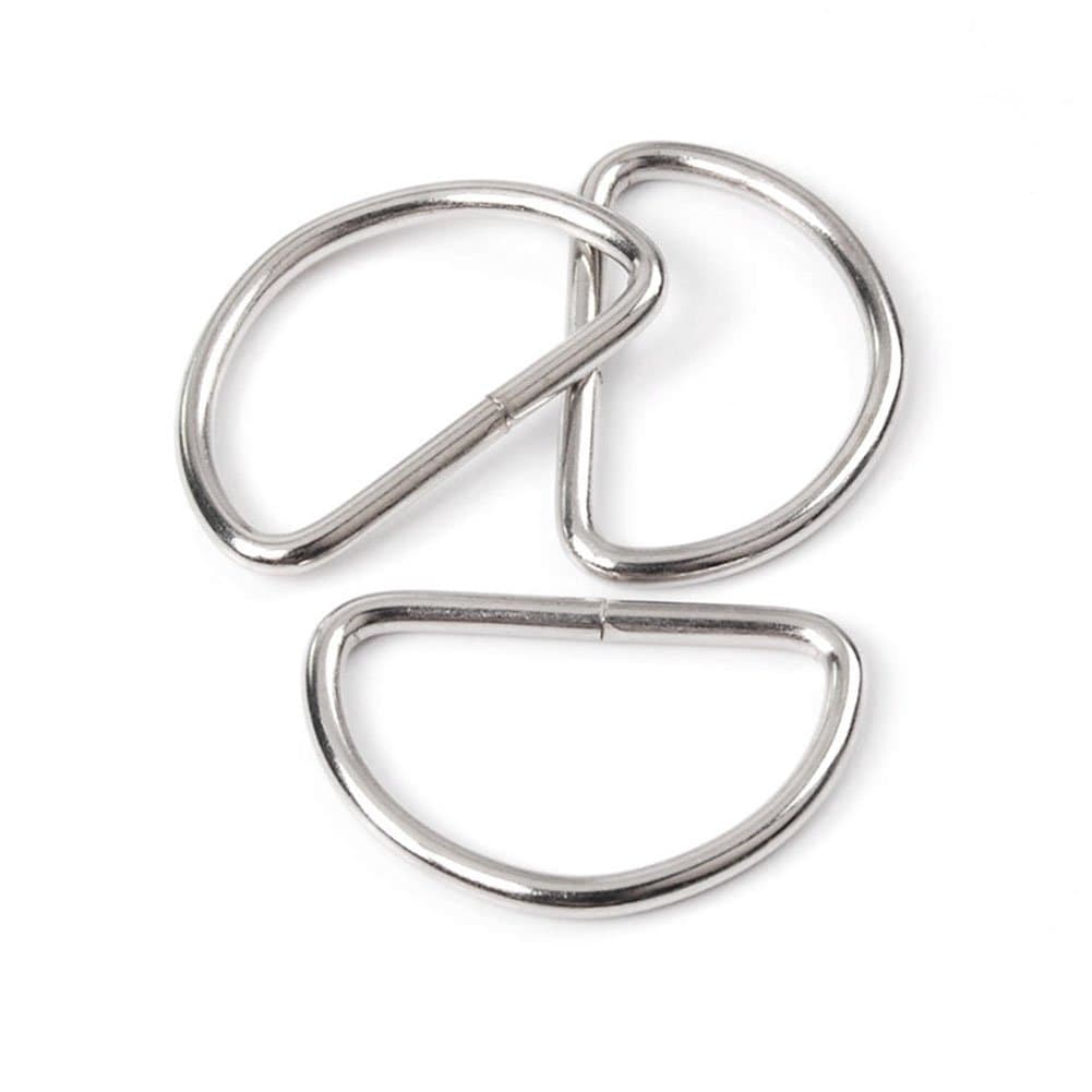 CooBigo 50 Pack 1-1/4" Dee Rings D-Ring Metal Buckle Strap Sewing Accessories FLQ051-A