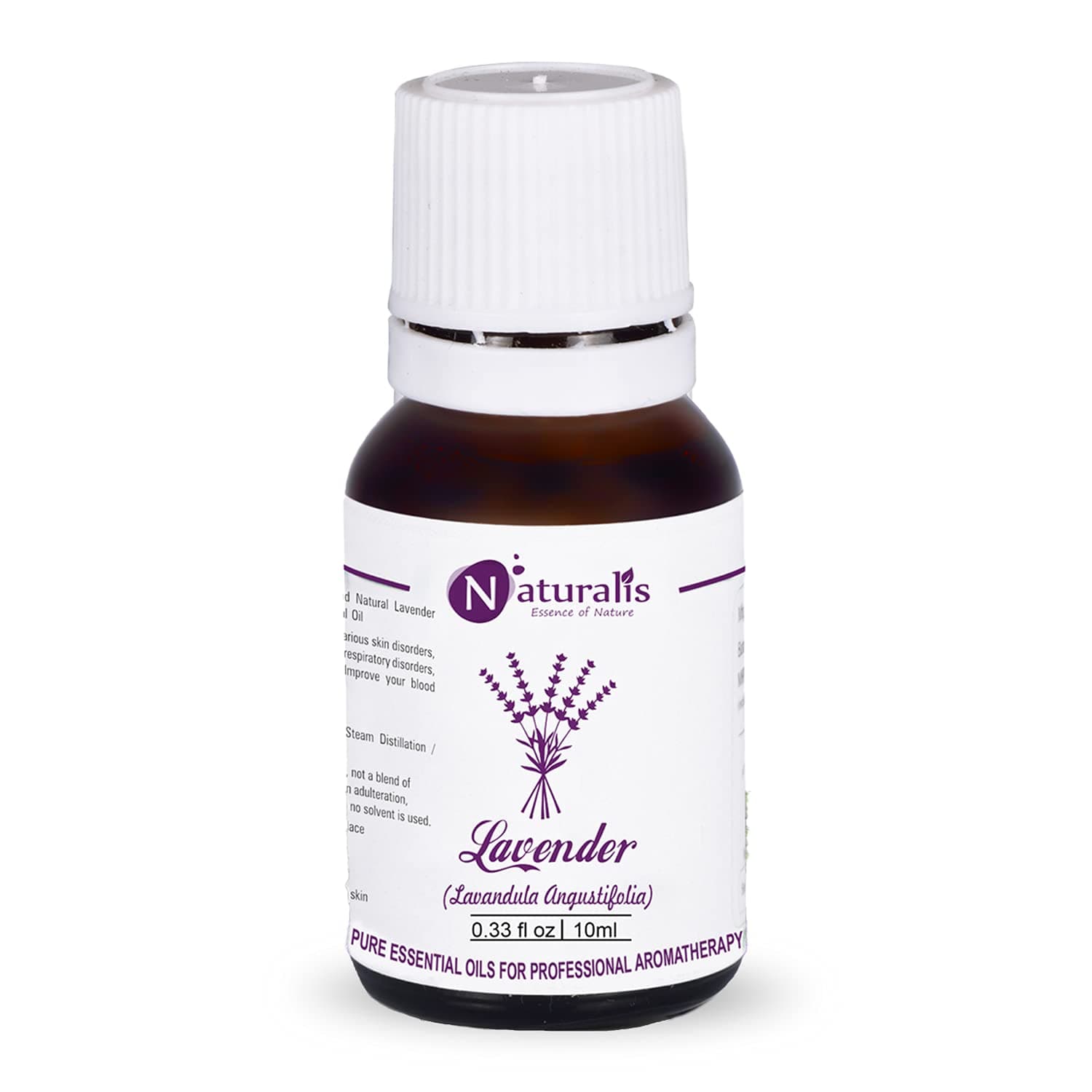 Naturalis Essence of Nature Lavender Essential Oil 100% Pure, Natural & Undiluted Therapeutic Grade for Hair, Skin, Face, Calming Bath or Massage for Restful Sleep - 10ml