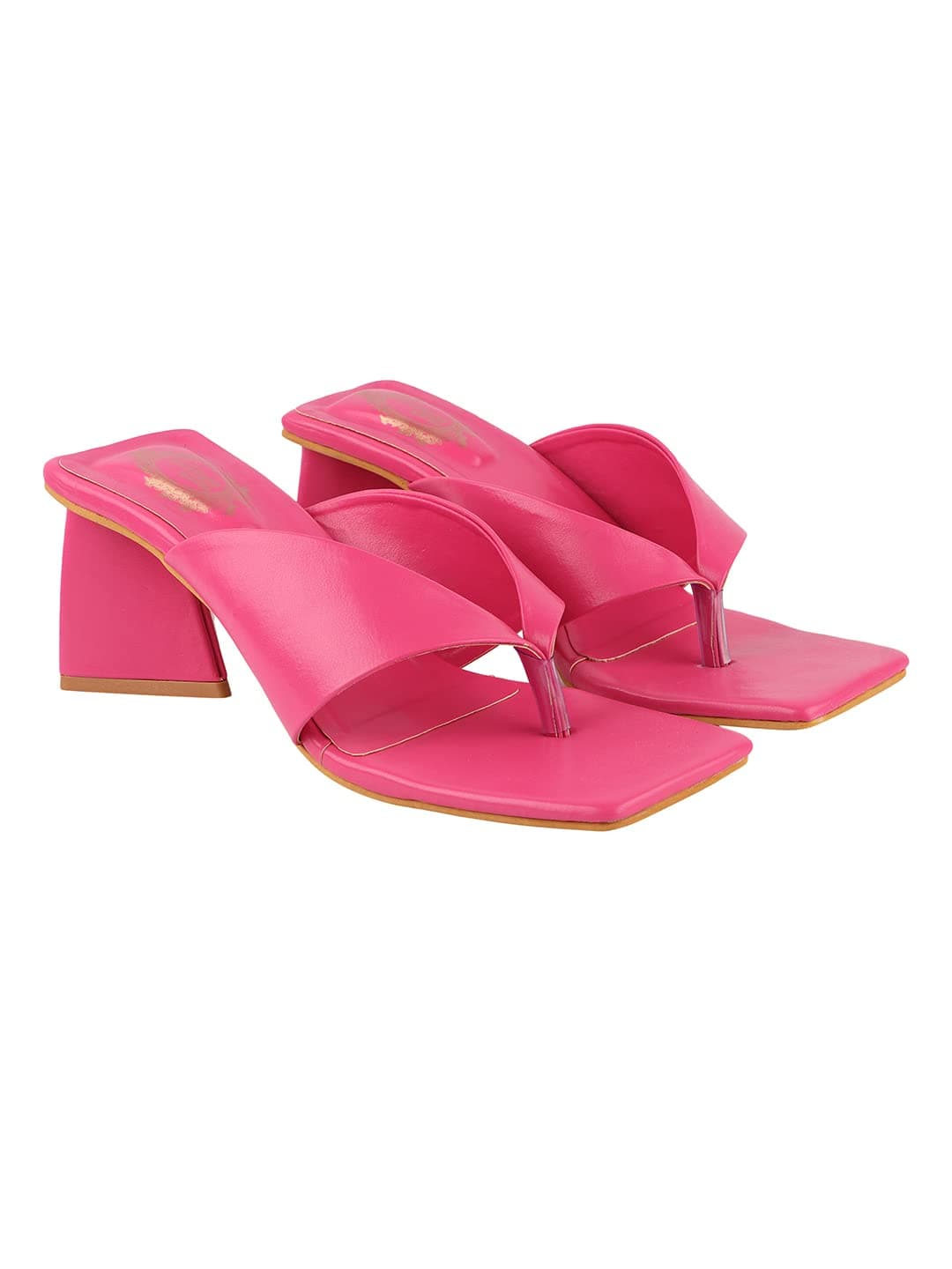 Do Bhai Women & Girls Bling Jewel Embellished Ethnic Block Heels/Chic/Pink/UK7