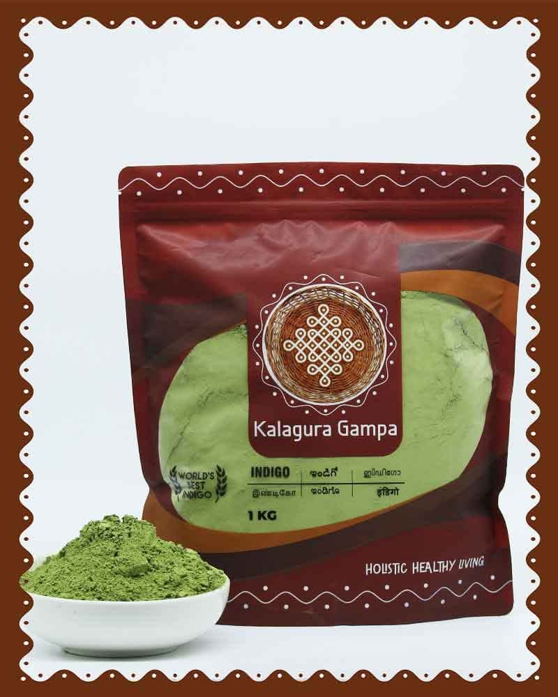Kalagura Gampa Natural Pure Indigo Powder, 1kg - Green