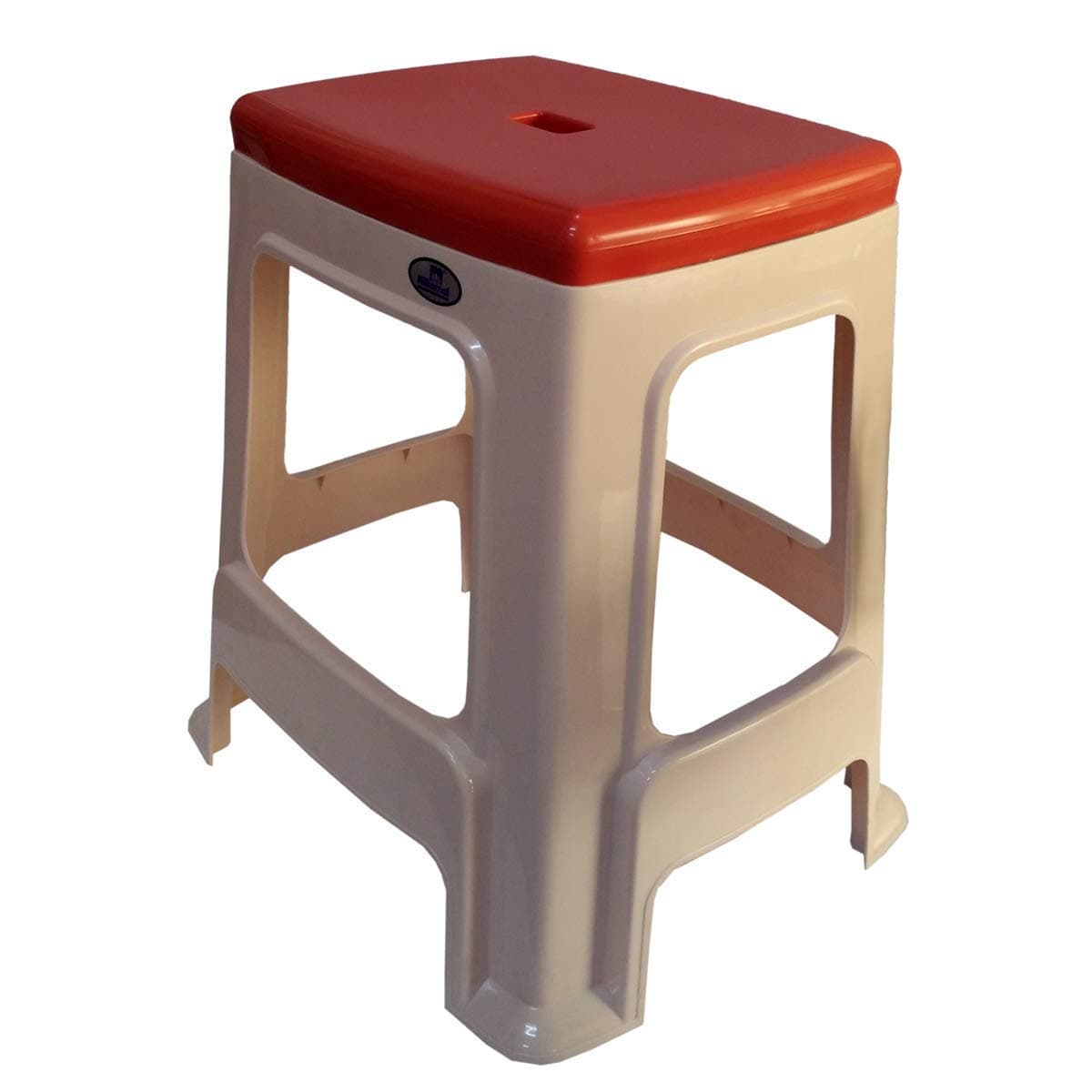 Nilkamal's Plastic Stool, 23 No. Stool Set of 1 - Orange/CRWEM