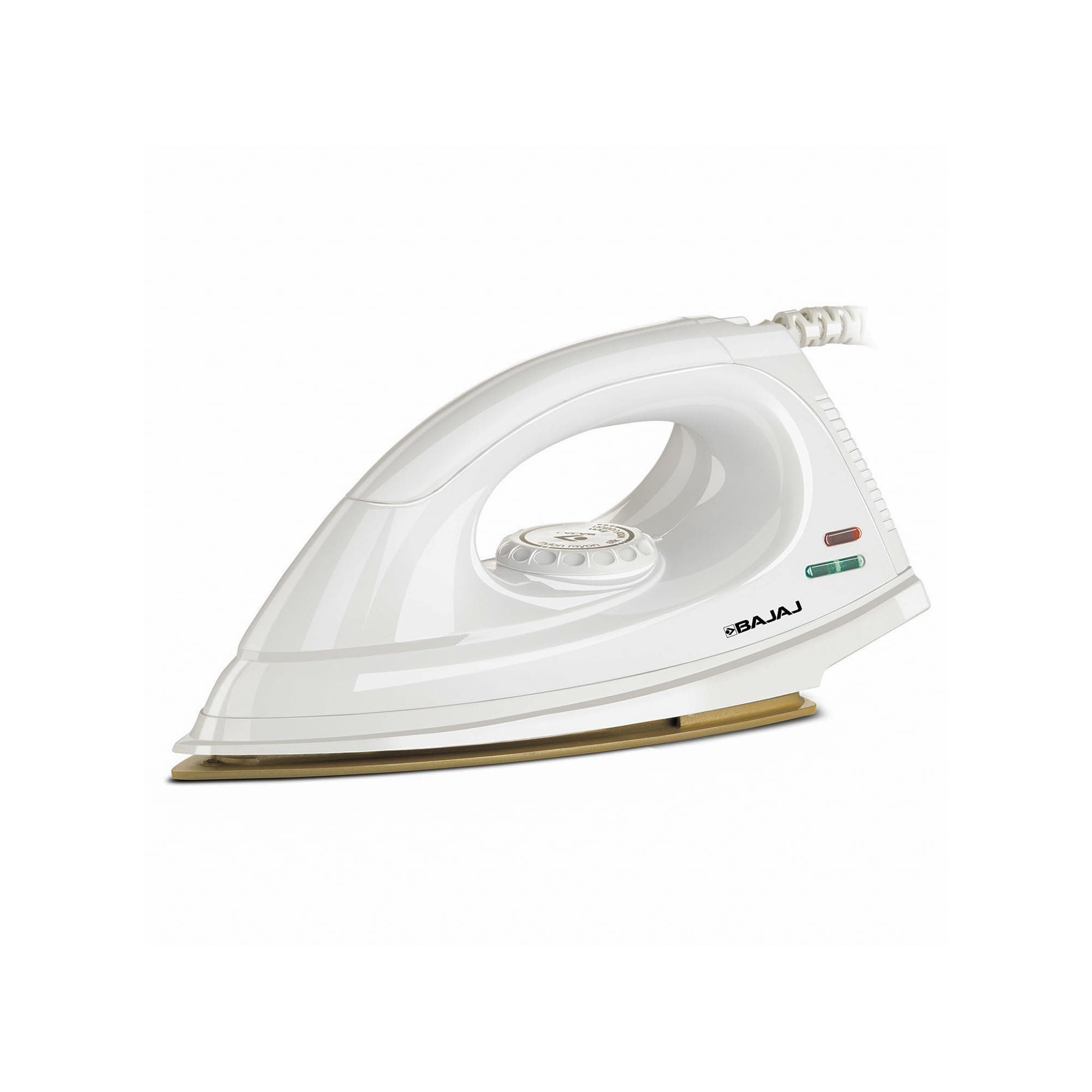 Bajaj DX-7 1000 Watts Dry Iron | Advance Soleplate And Anti-Bacterial German Coating Technology | Light Weight Iron | Thermal Safety Fuse | 360 Degree Swivel Cord | 2-Yrs Warranty 【White】