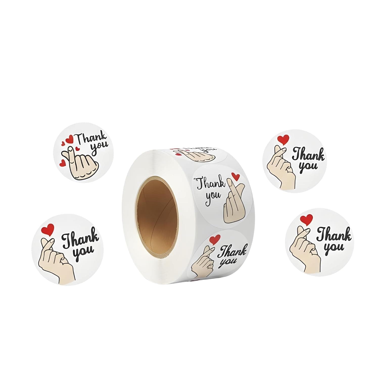 Crackles Sticker Roll – 1 Inch Self Adhesive Paper Stickers (500 * 2 Pcs) | Thank You, Heart, Birthday, Unicorn & More Designs | Labels for Small Business, Return Gifts, Envelopes & DIY Crafts