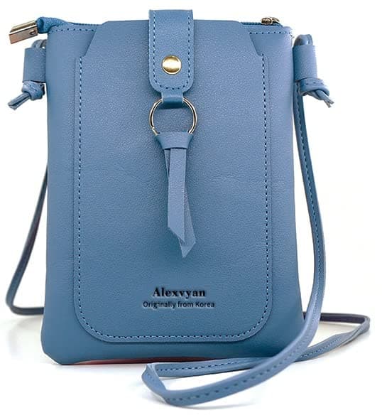 Alexvyan Stylish Denim Mobile Sling Bag for Women | Phone Pouch for Girls | Small Cross Bag Wallet Mini Purse | Gifts for Ladies - Blue