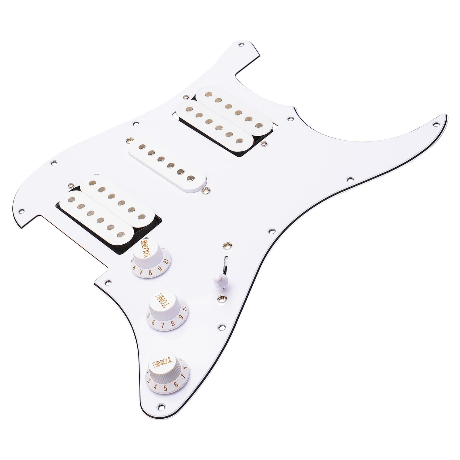 3Ply White Loaded Pickguard Pre-Wired HSH Pickguard Pickups Fits For Fender Strat Style